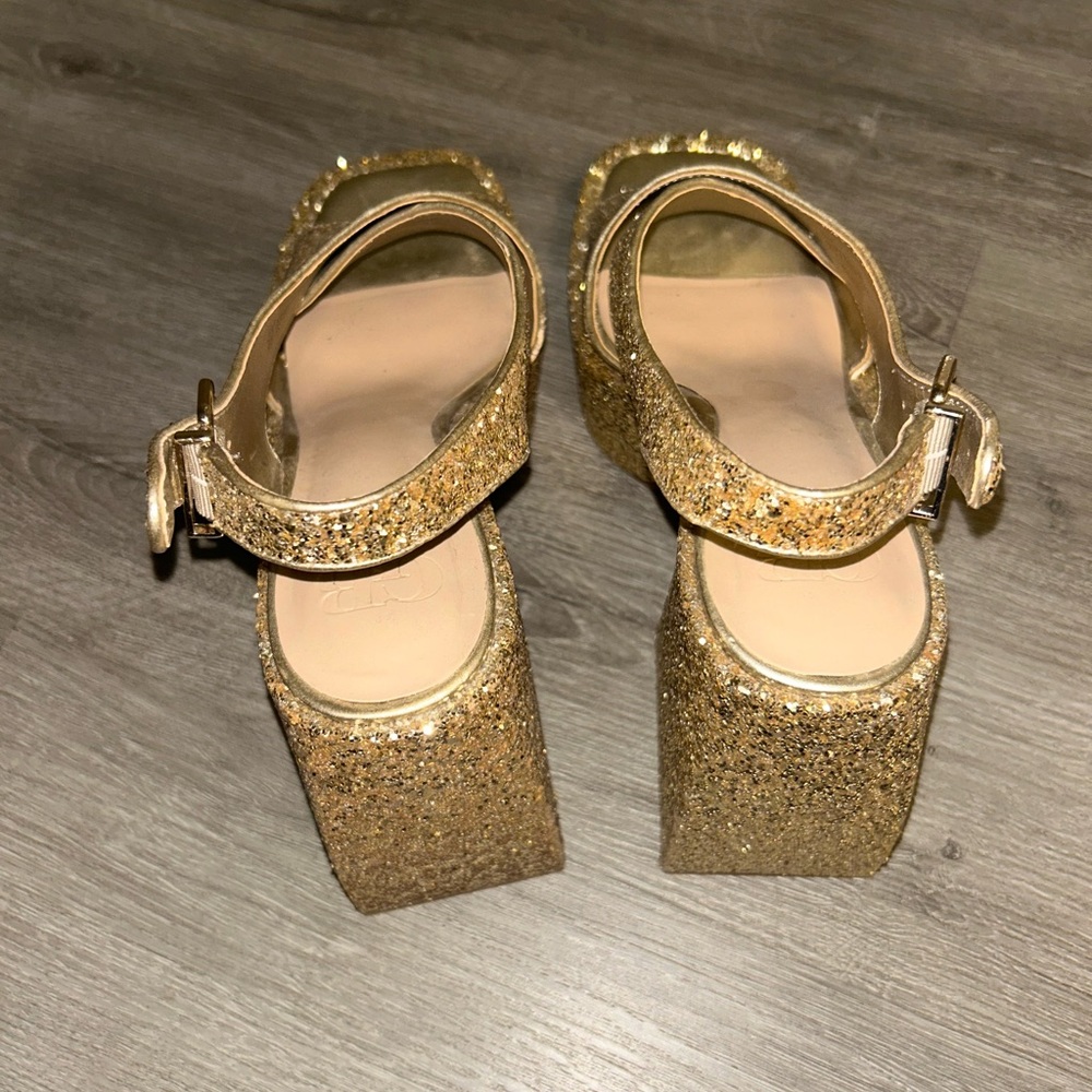 Gianni Bini Gold Glitter Sandals - Picture 4 of 6